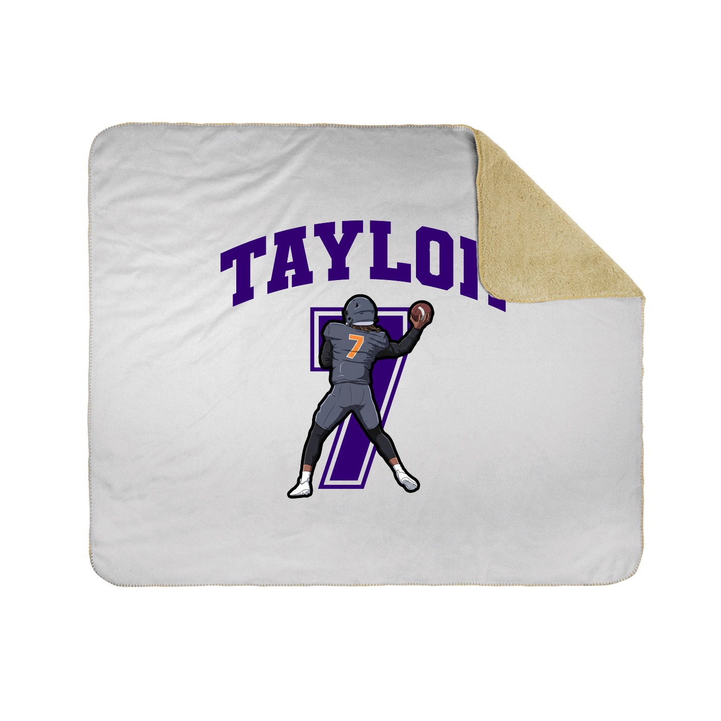 Throw Blanket — Number in White