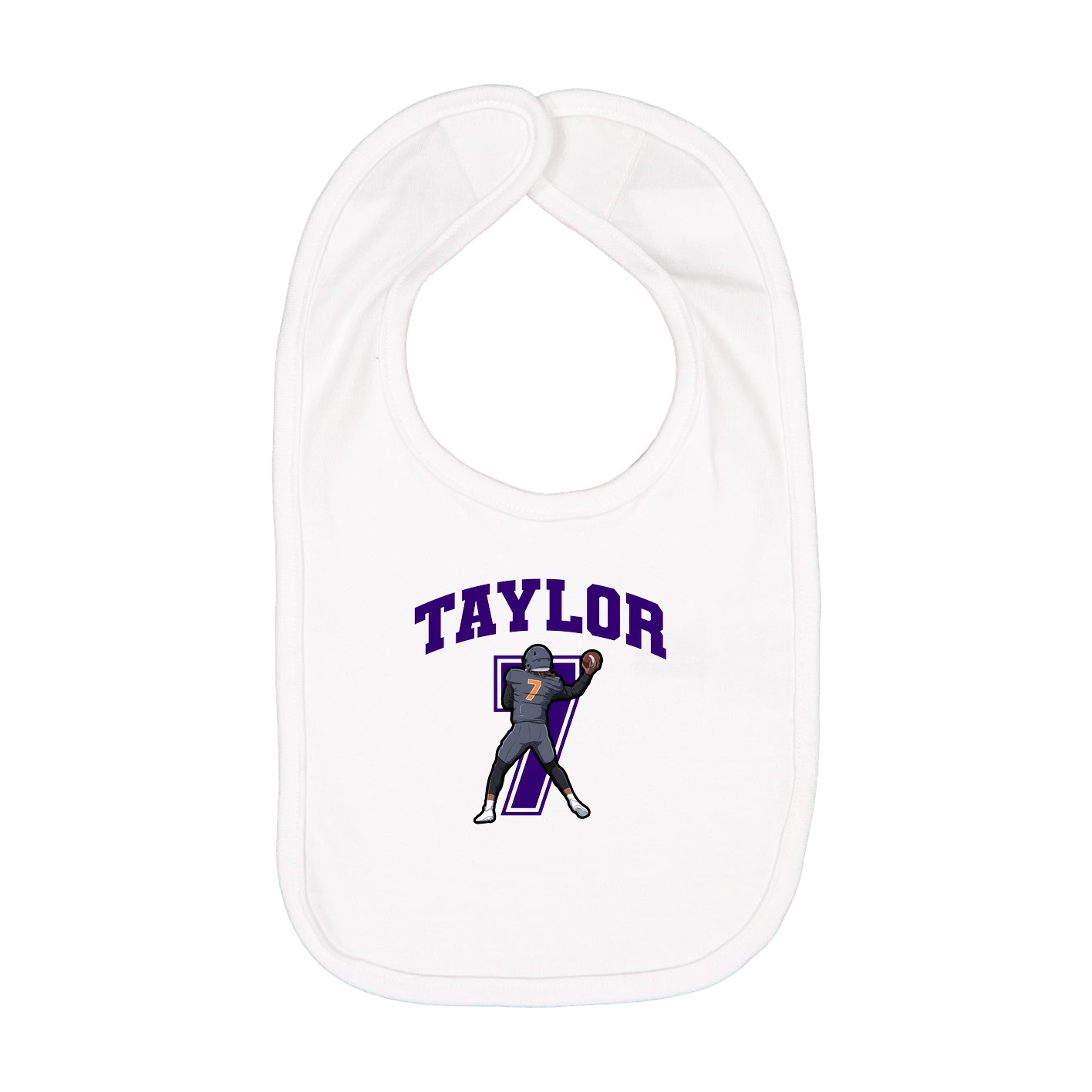 Infant Bib — Number in White