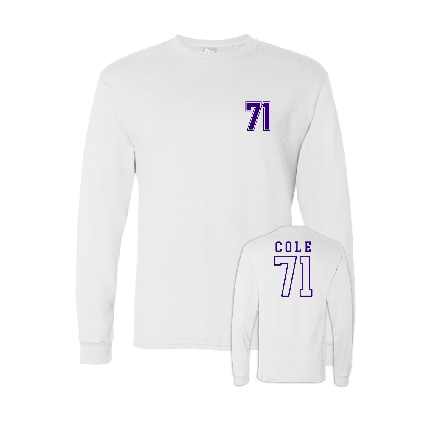 Long Sleeve Tee — Chest Back in White