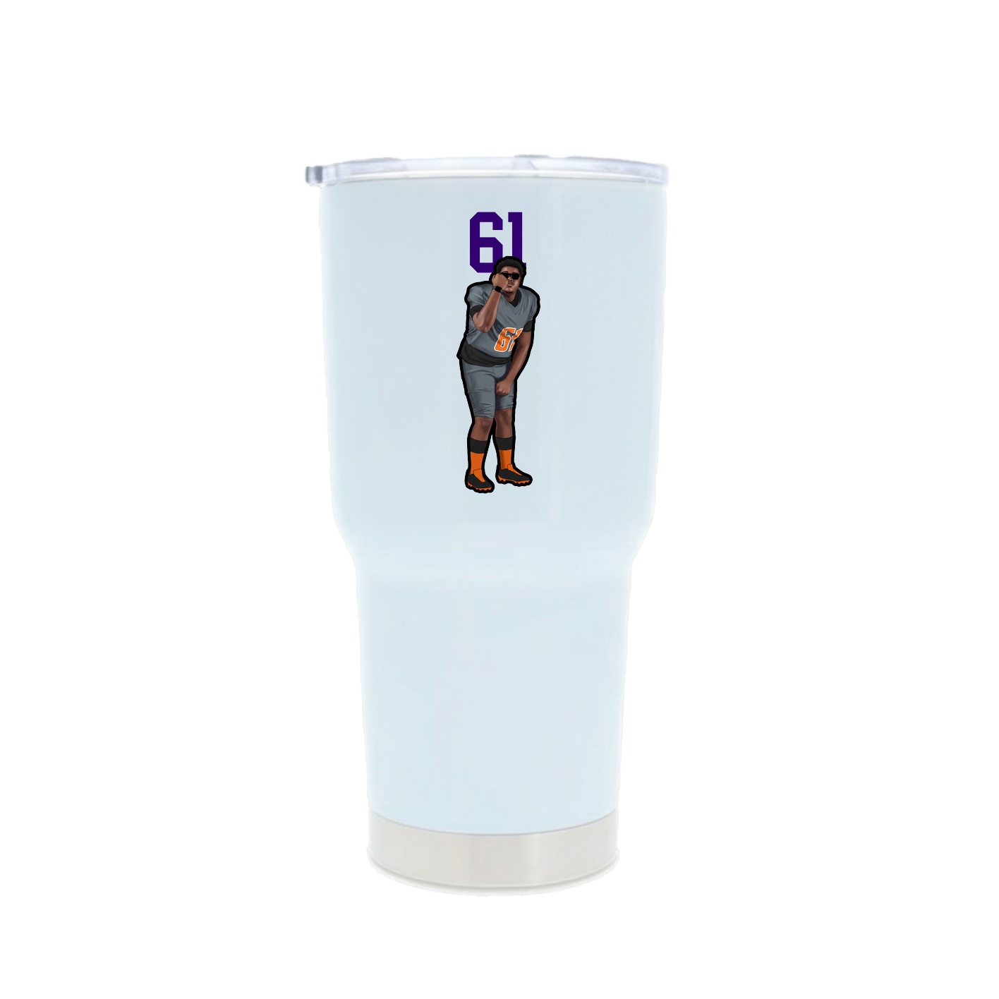 30oz Stainless Steel Tumbler — Number Top in White
