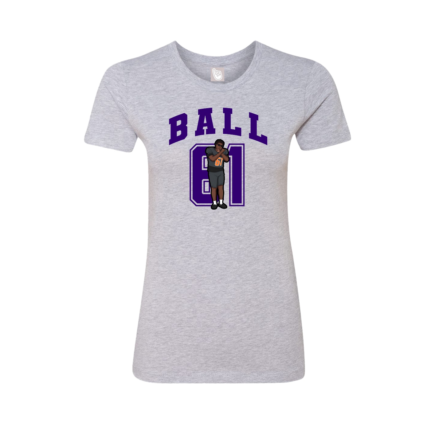 Fitted Women's Tee — Number in Grey
