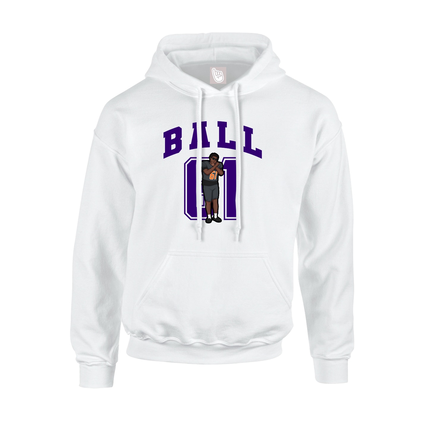 Youth Hoodie — Number in White