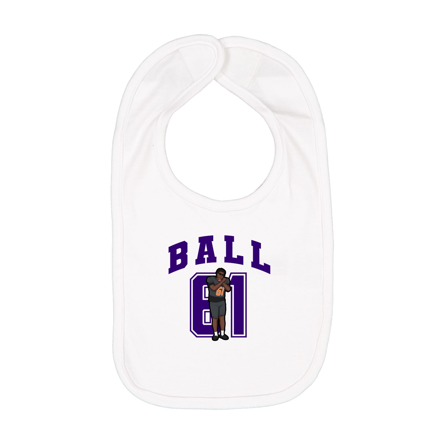 Infant Bib — Number in White