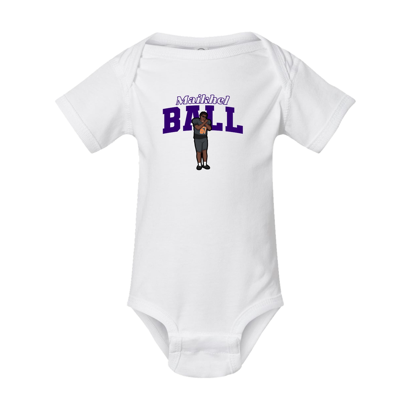 Baby Onesie — Name Arch in White