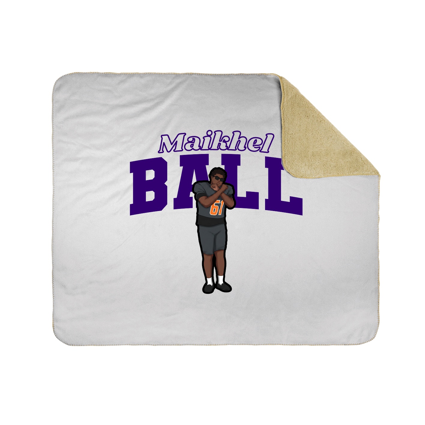 Throw Blanket — Name Arch in White