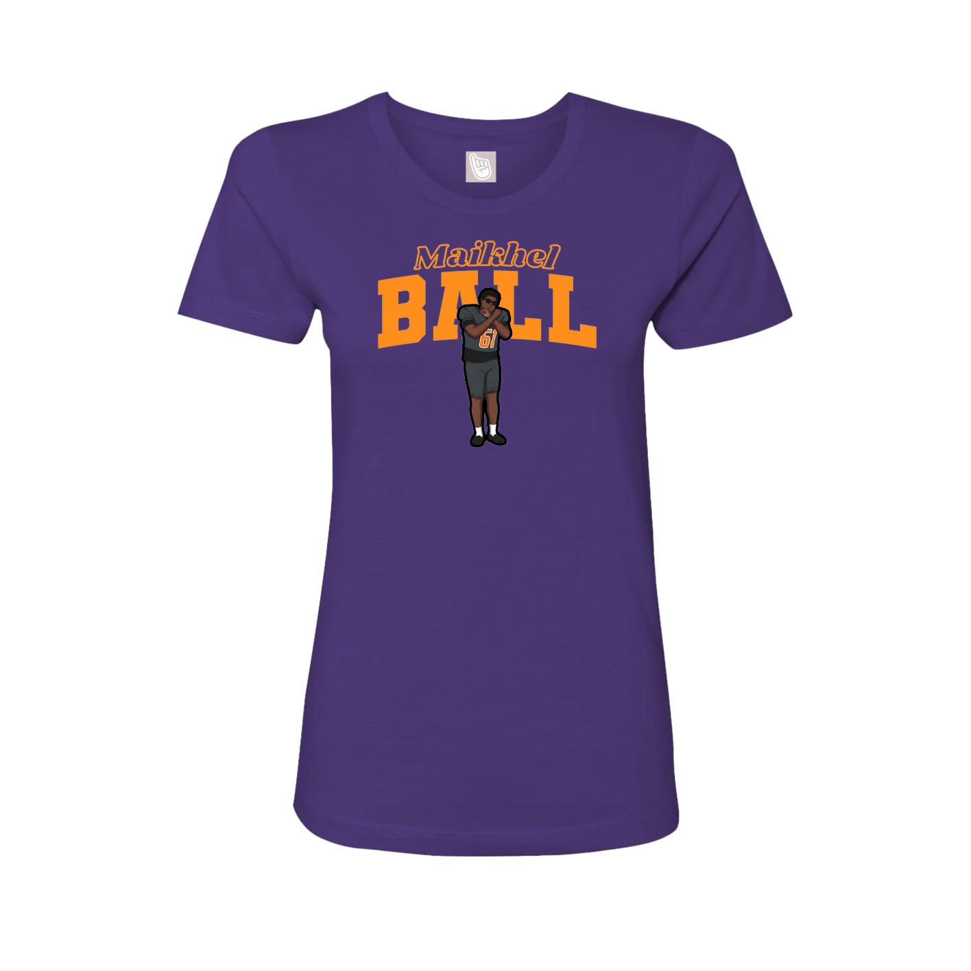 Fitted Women's Tee — Name Arch in Purple