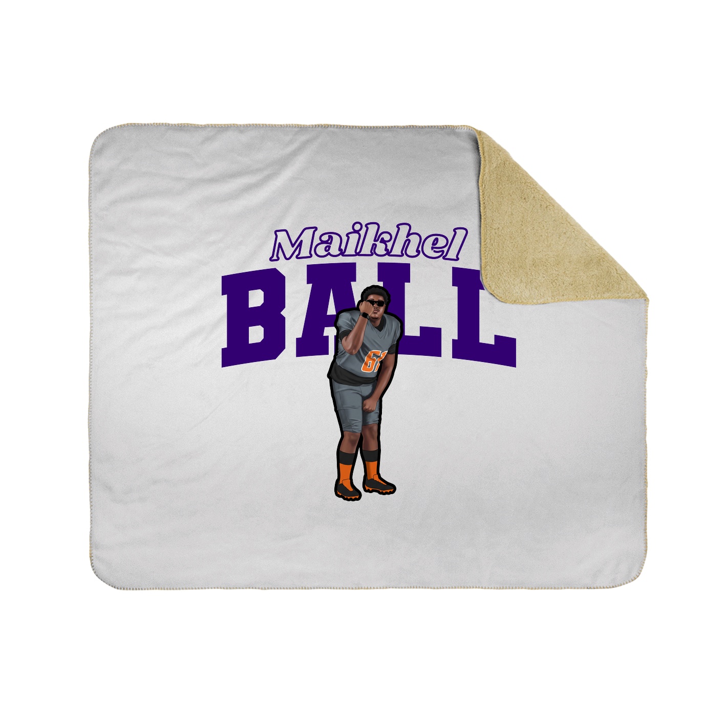 Throw Blanket — Name Arch in White