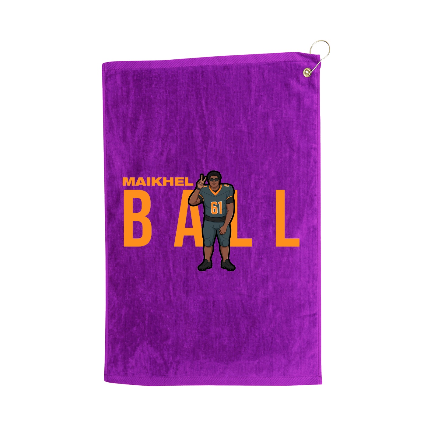 Golf Towel — Player Name in Purple