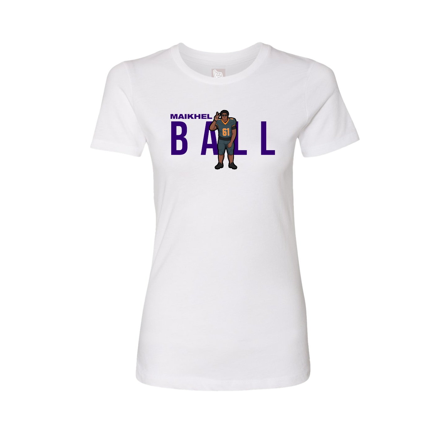 Fitted Women's Tee — Player Name in White