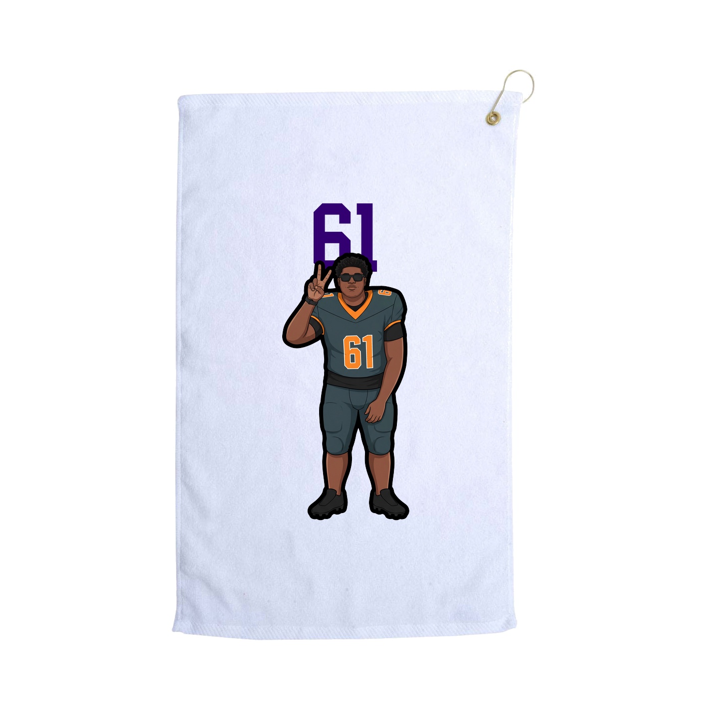 Golf Towel — Number Top in White