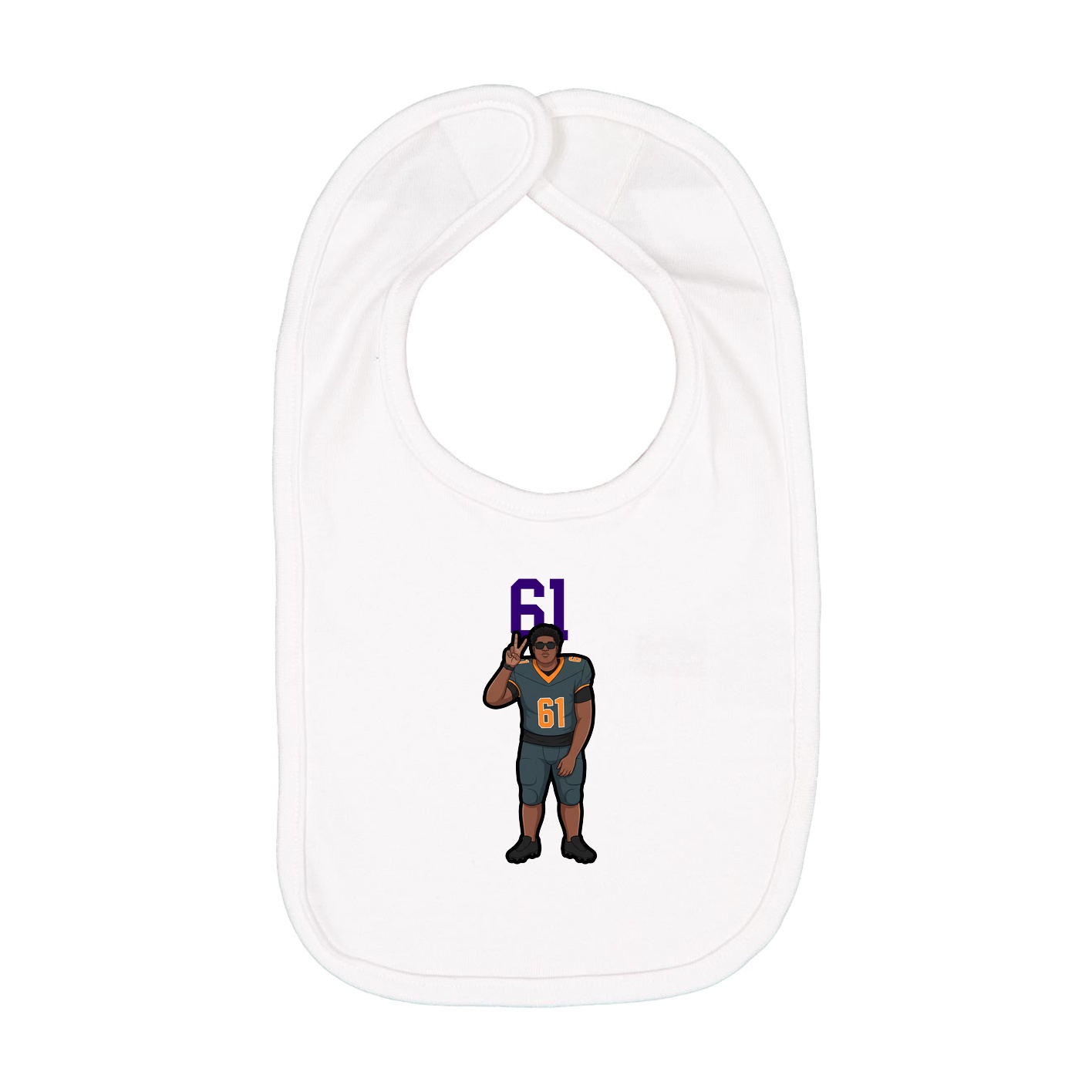 Infant Bib — Number Top in White