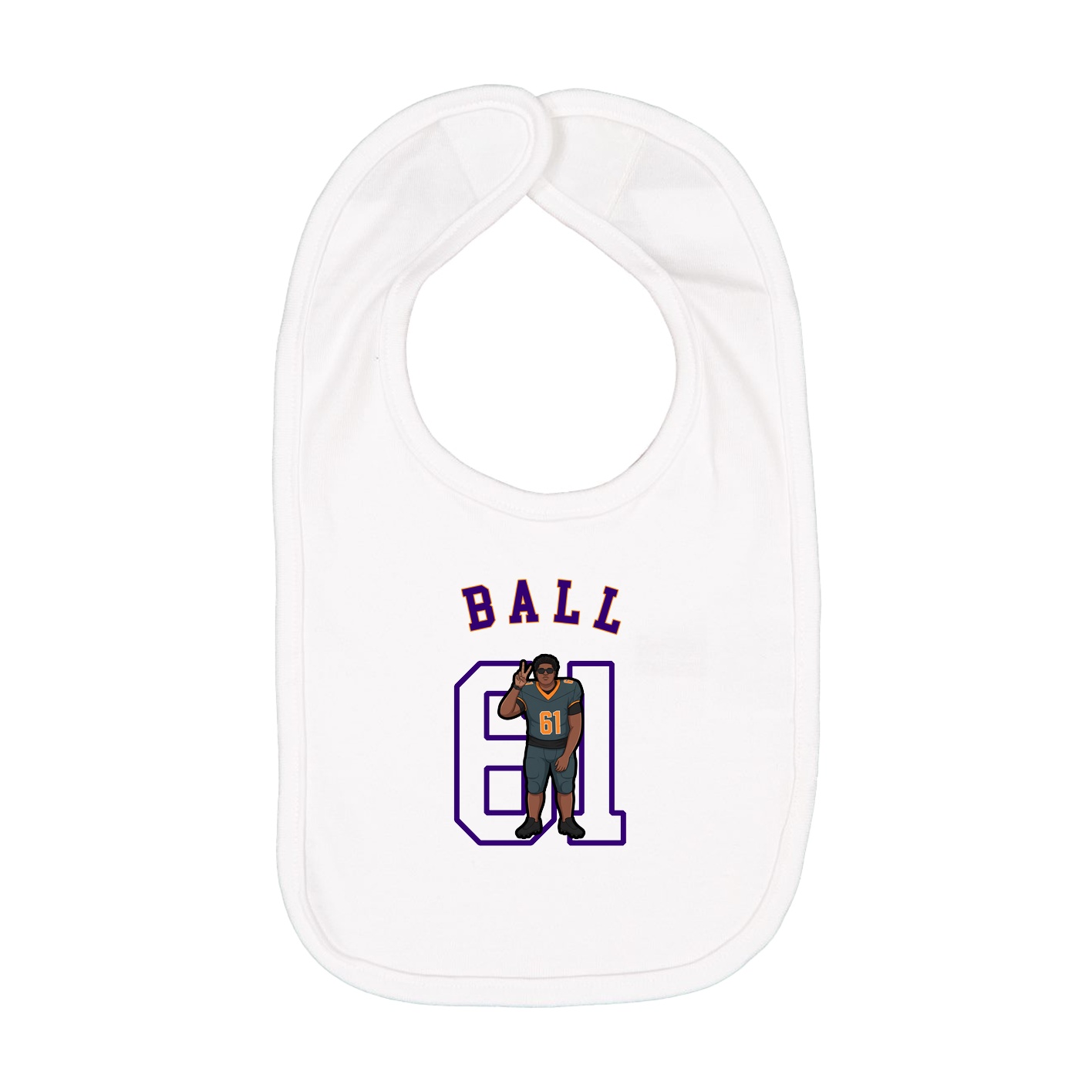 Infant Bib — Shirsey Arch in White