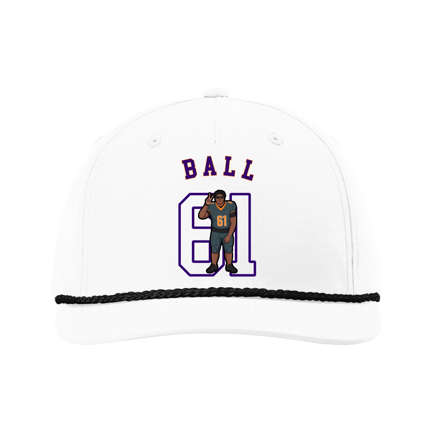 Five-Panel Classic Rope Cap — Shirsey Arch in White