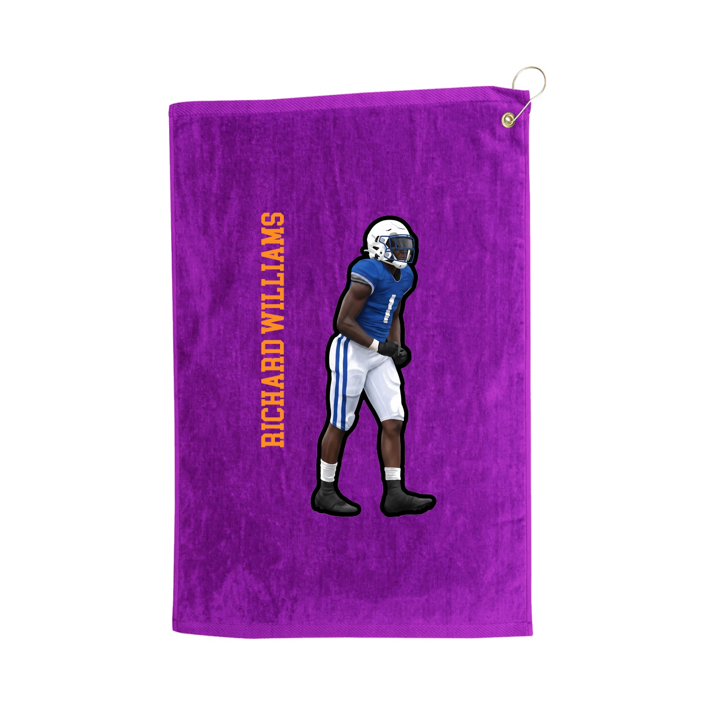 Golf Towel — Name Vertical in Purple