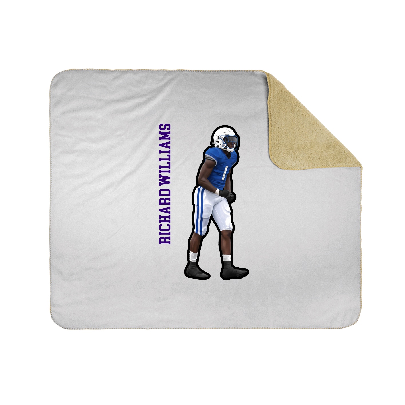 Throw Blanket — Name Vertical in White