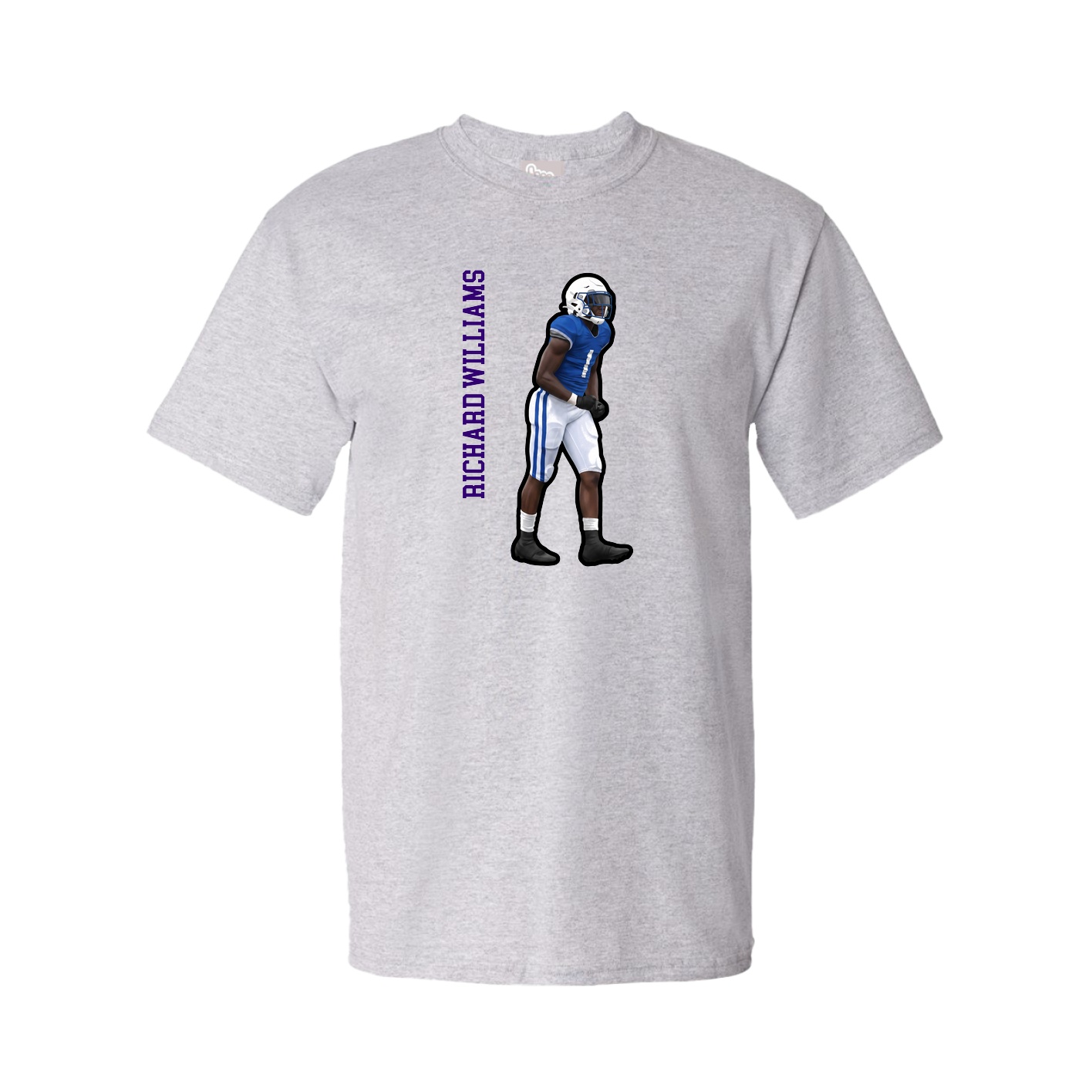 Tee — Name Vertical in Grey