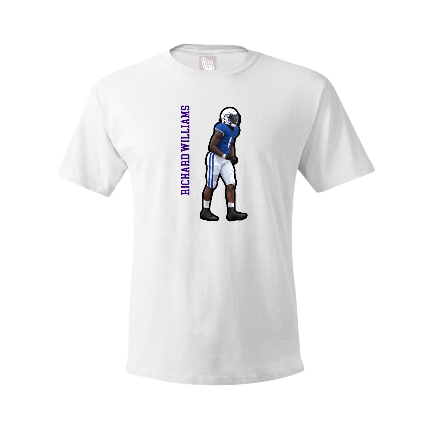 Youth Tee — Name Vertical in White
