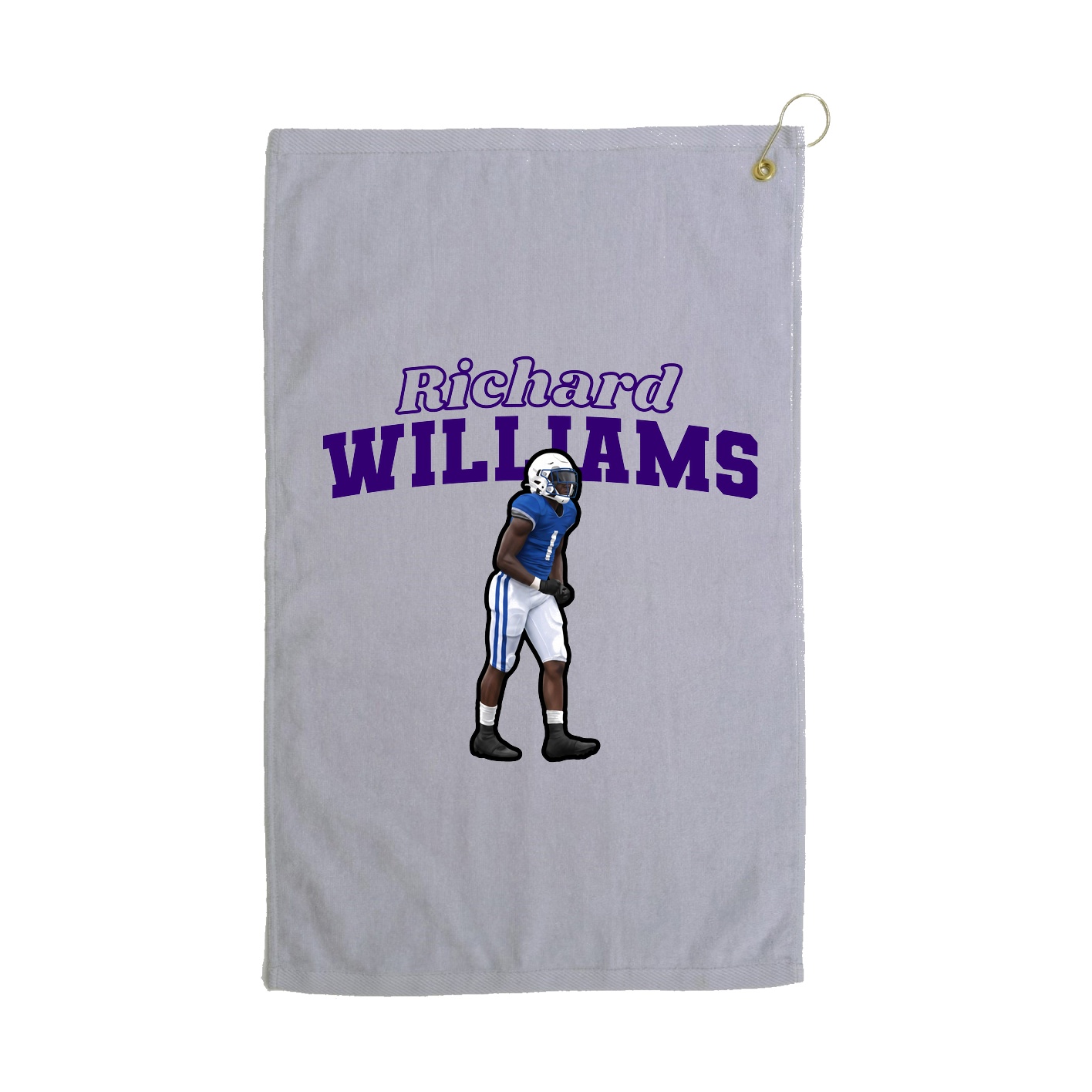 Golf Towel — Name Arch in Grey