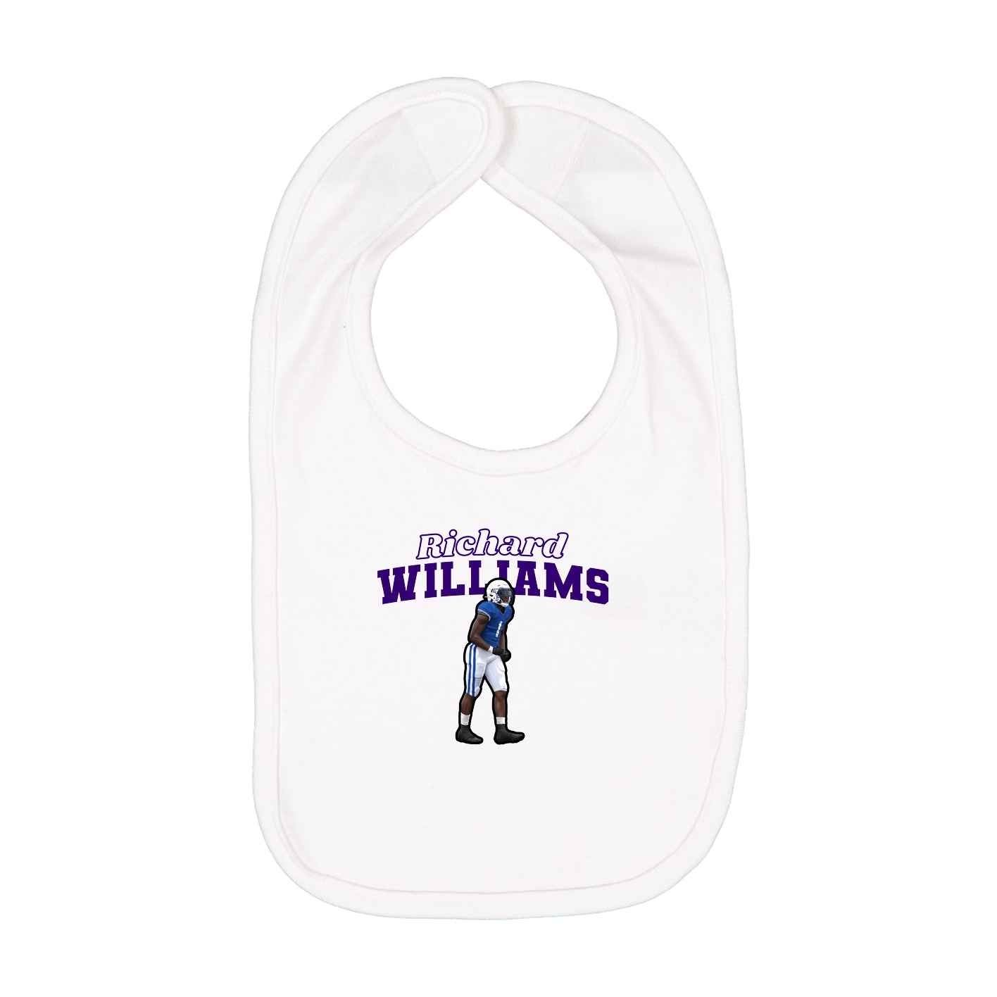 Infant Bib — Name Arch in White