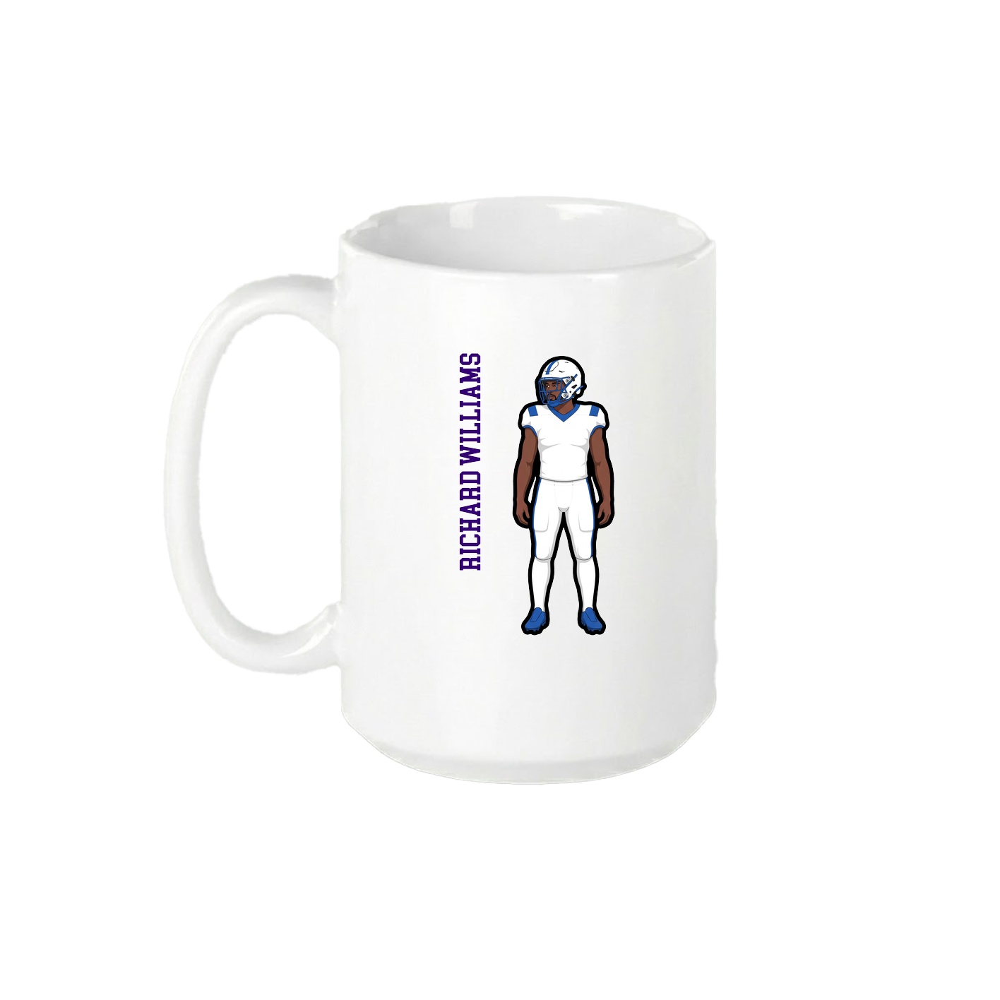 15oz Coffee Mug — Name Vertical in White