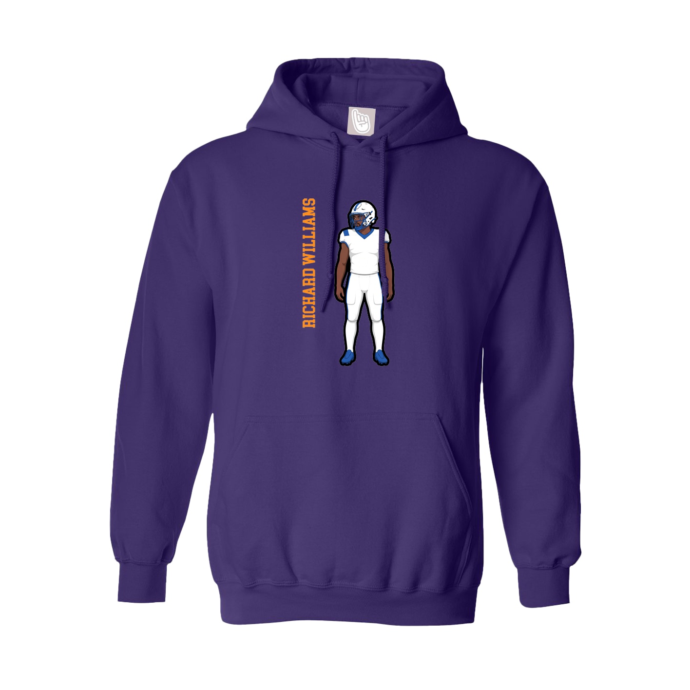 Youth Hoodie — Name Vertical in Purple
