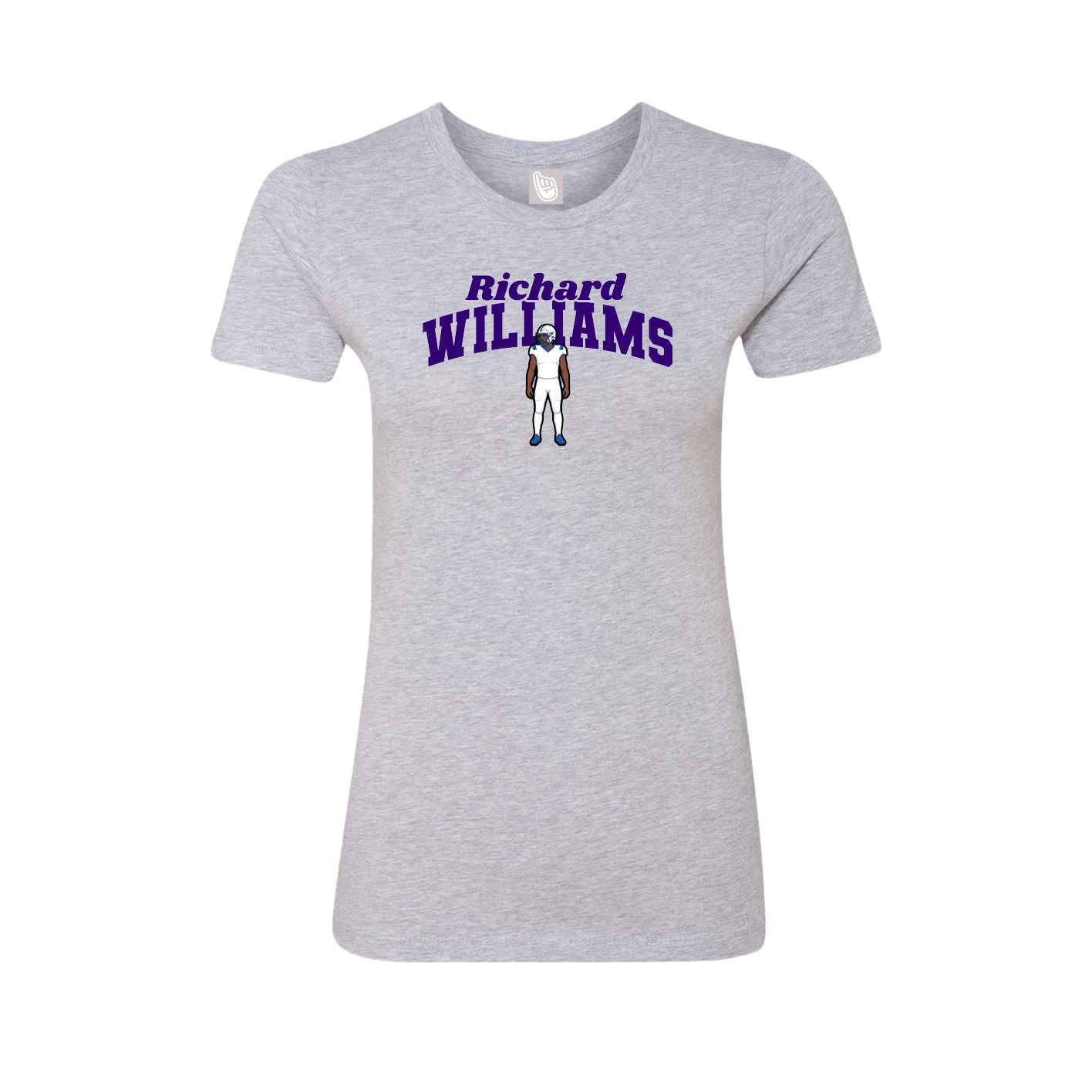Fitted Women's Tee — Signature Arch in Grey