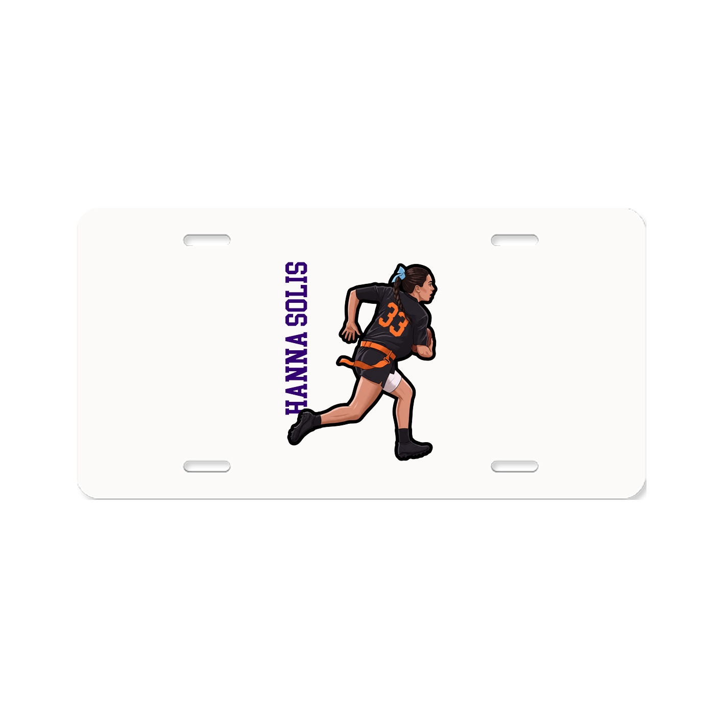 License Plate — Name Vertical in Classic