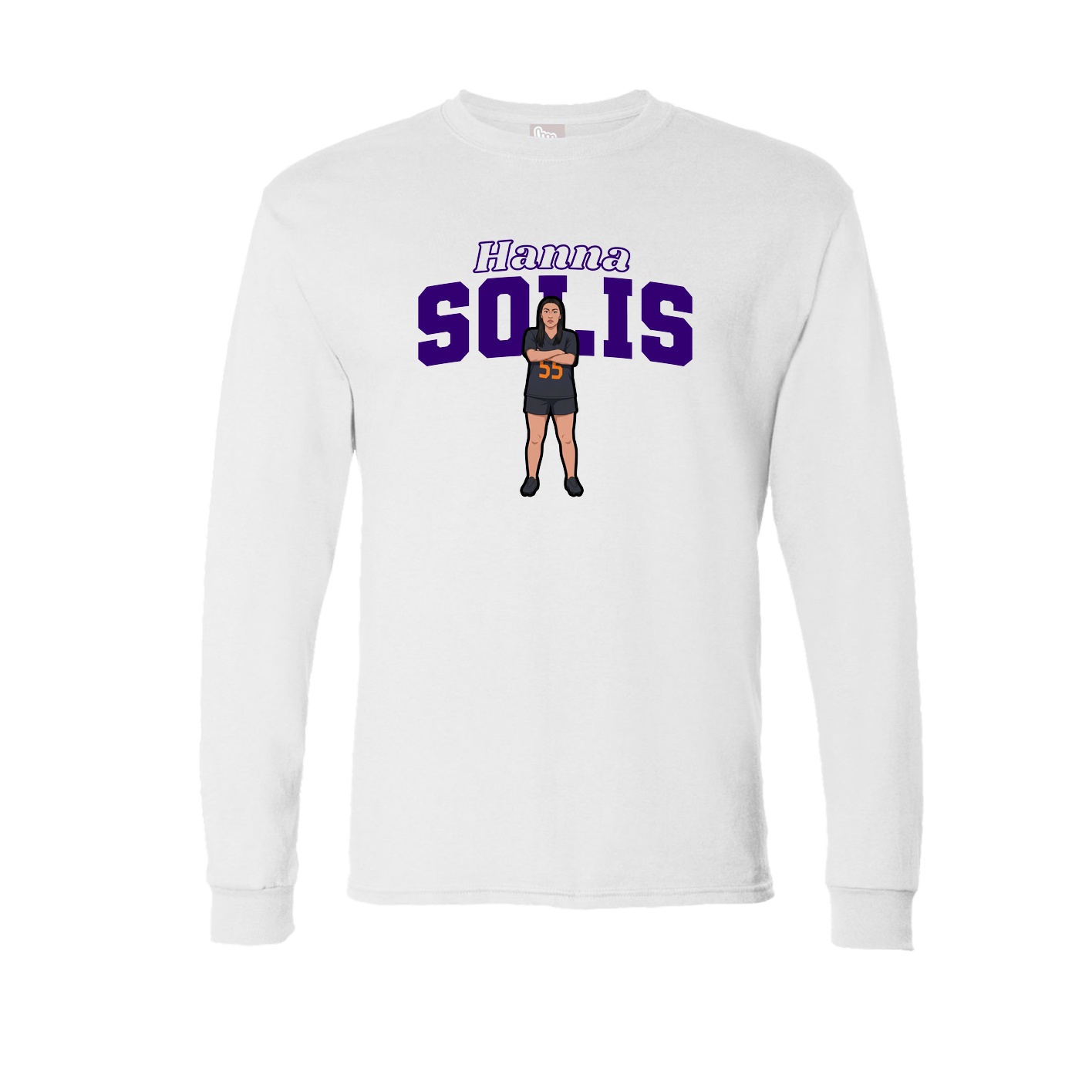 Long Sleeve Tee — Name Arch in White