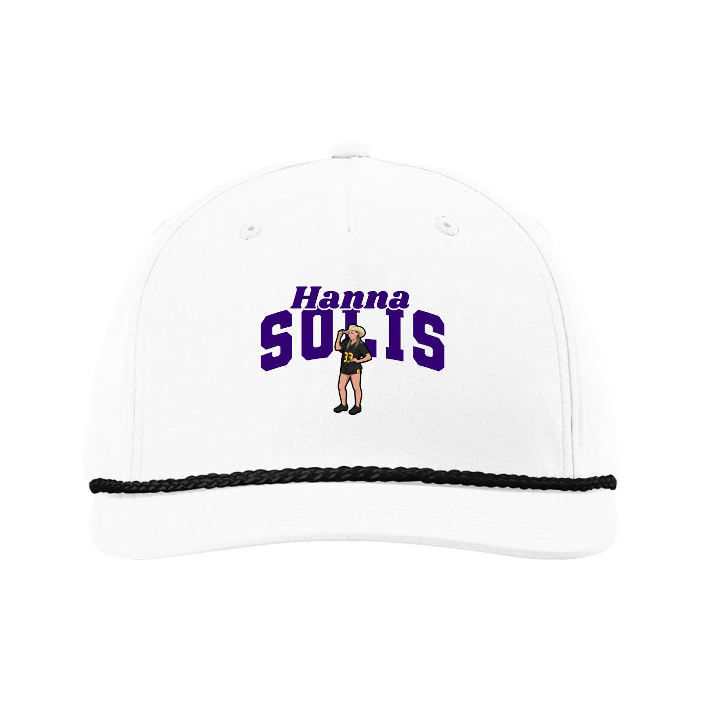 Five-Panel Classic Rope Cap — Signature Arch in White