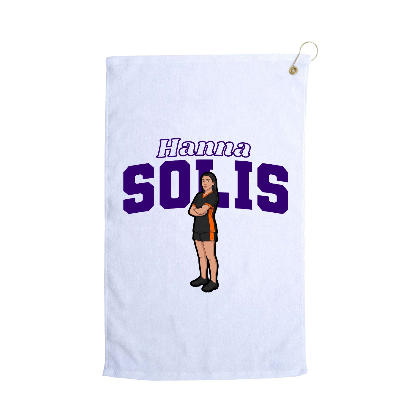 Golf Towel — Name Arch in White