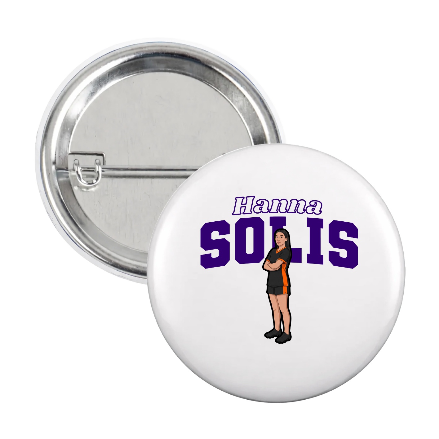 Game Day Button — Name Arch in White
