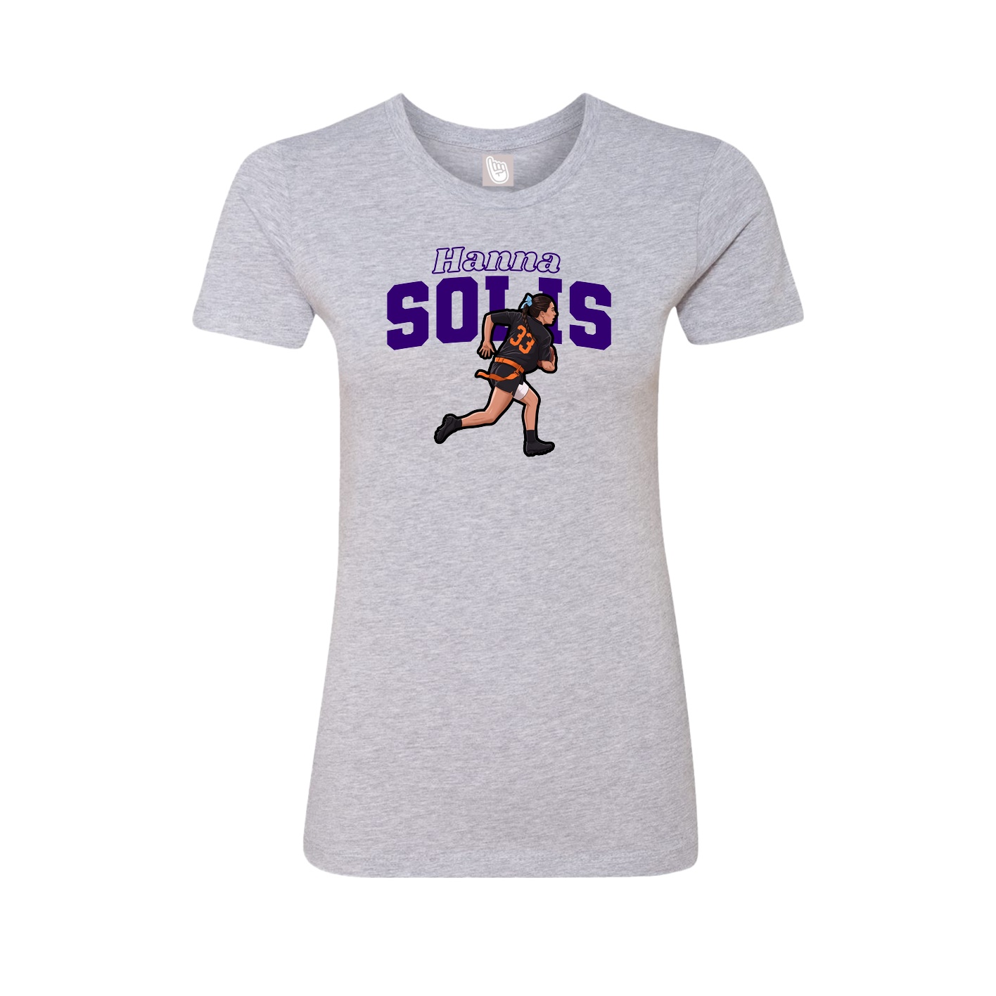 Fitted Women's Tee — Name Arch in Grey