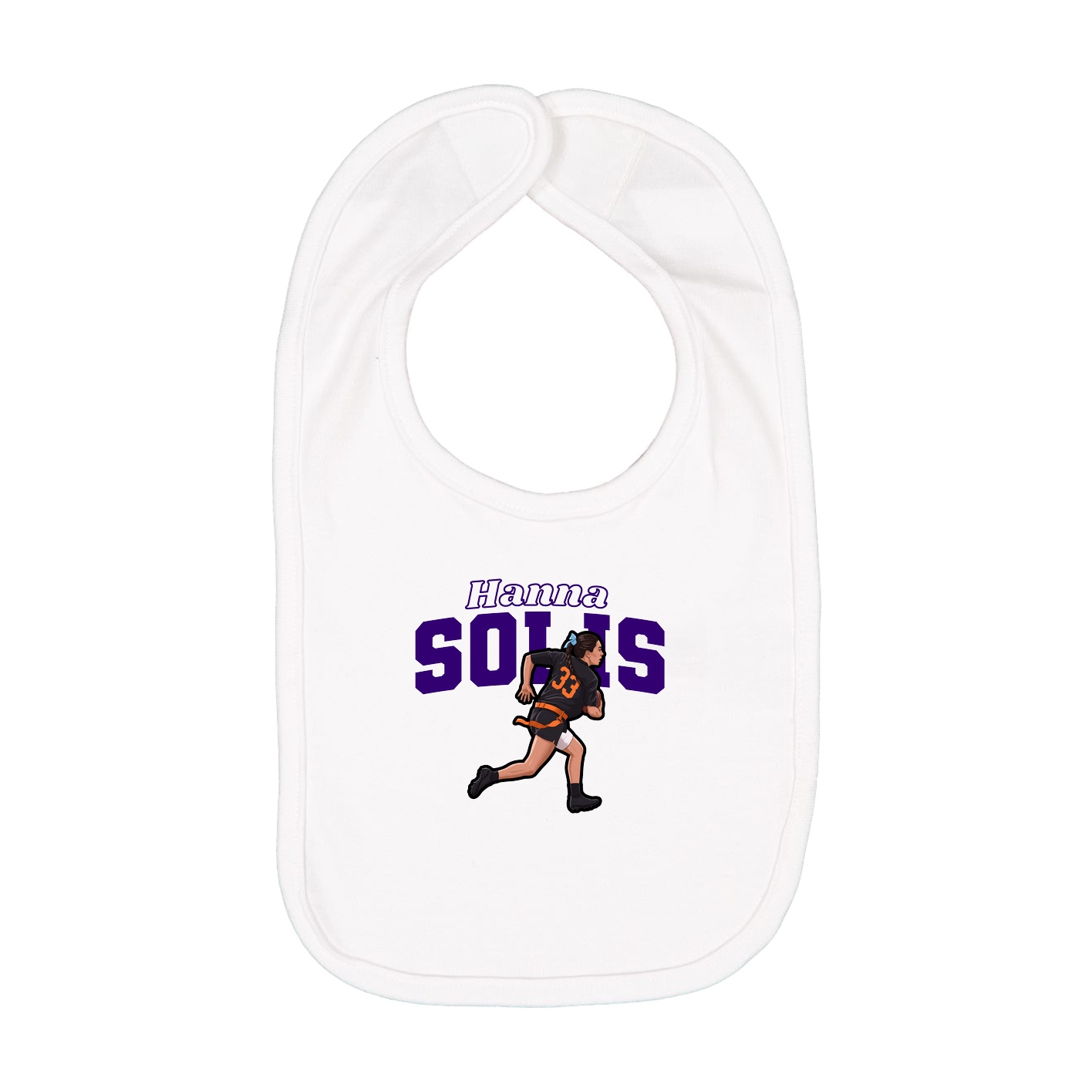 Infant Bib — Name Arch in White