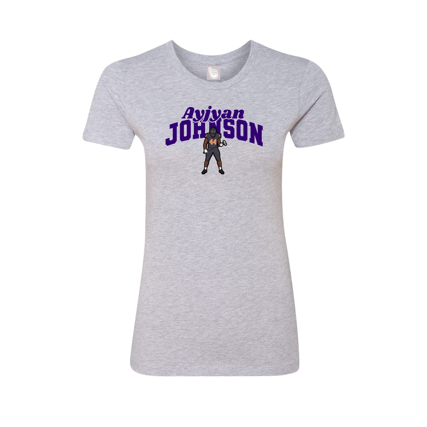Fitted Women's Tee — Signature Arch in Grey