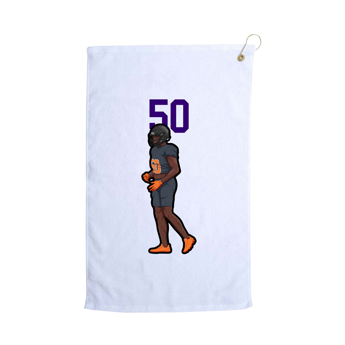 Golf Towel — Number Top in White