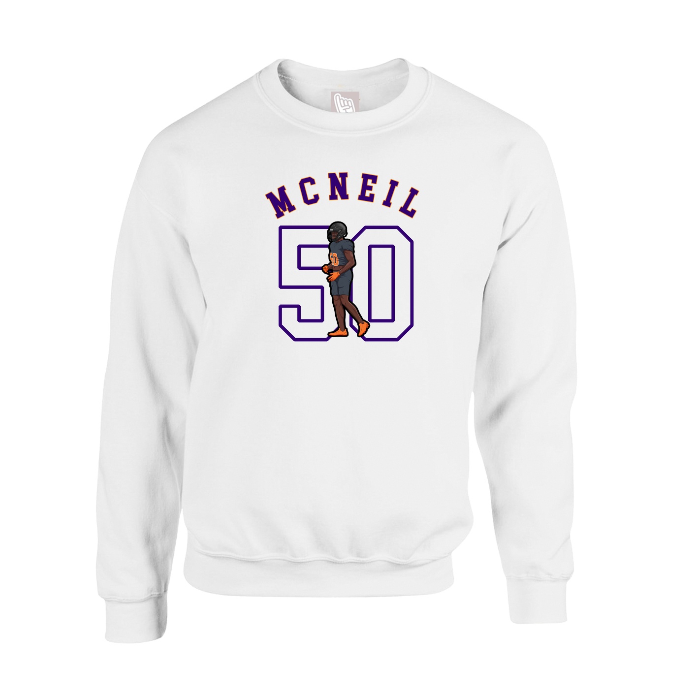 Fleece Crew — Shirsey Arch in White