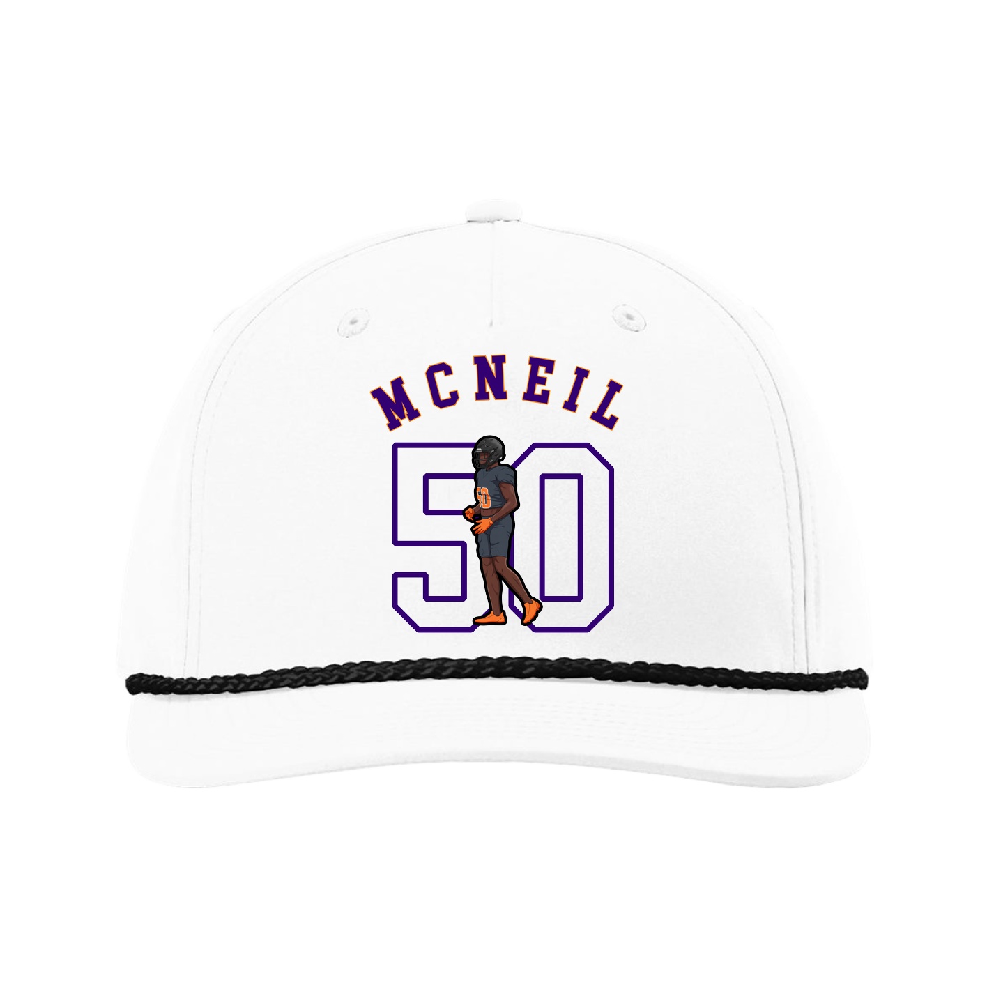 Five-Panel Classic Rope Cap — Shirsey Arch in White