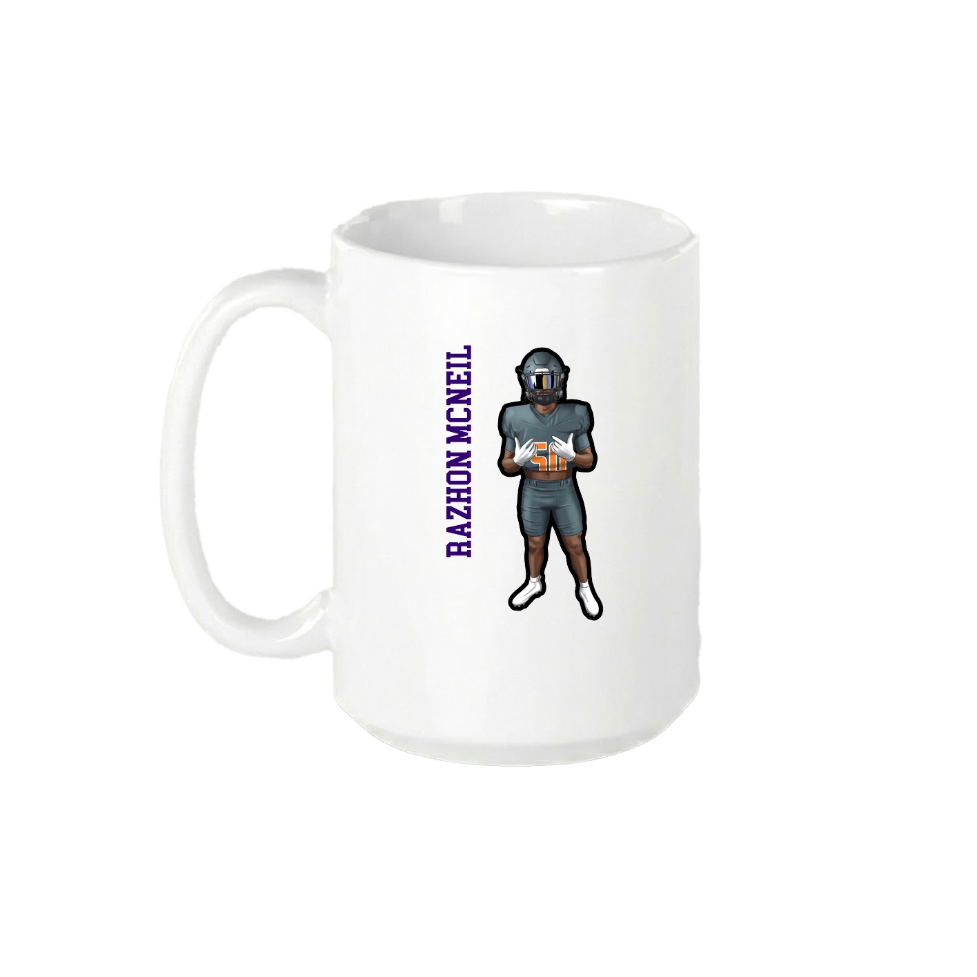 15oz Coffee Mug — Name Vertical in White