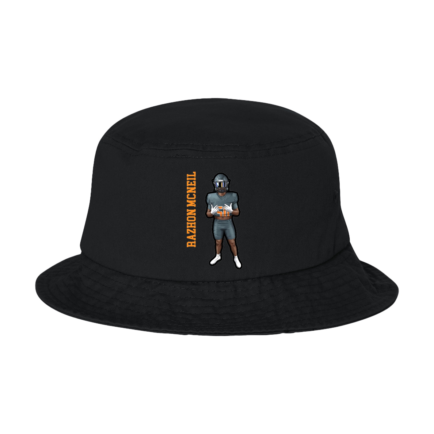 Bucket Cap — Name Vertical in Black