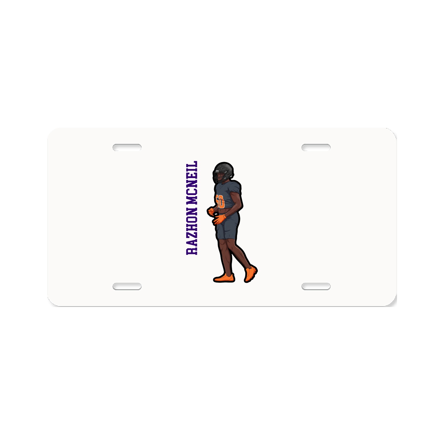 License Plate — Name Vertical in Classic