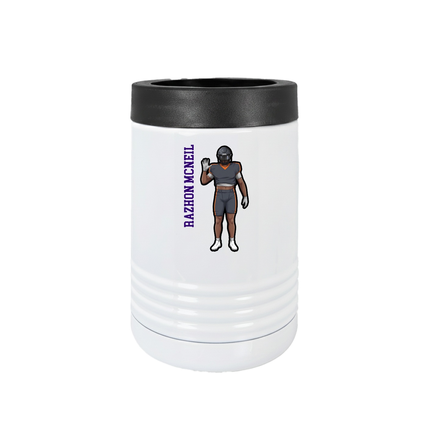Beverage Holder — Name Vertical in White