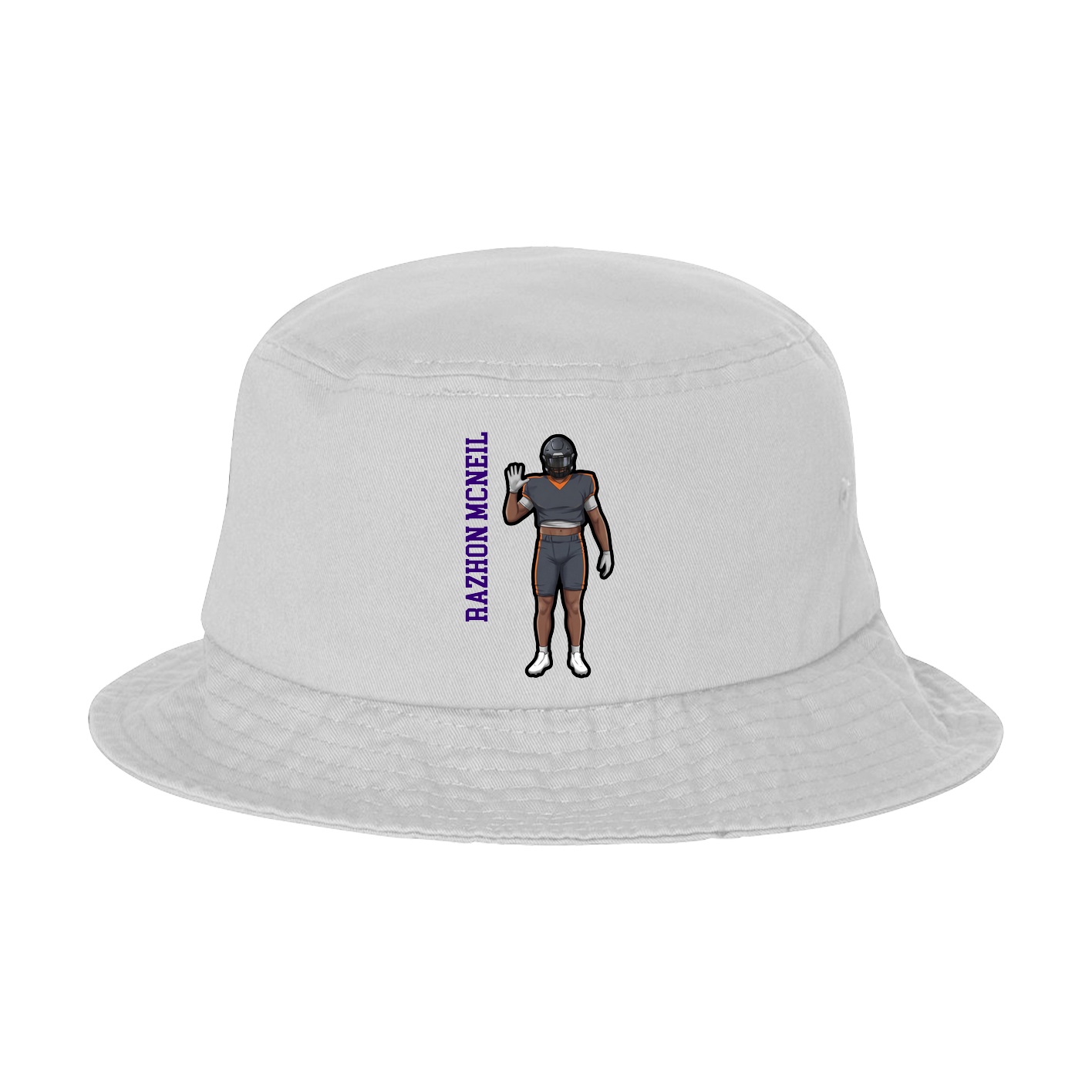 Bucket Cap — Name Vertical in White