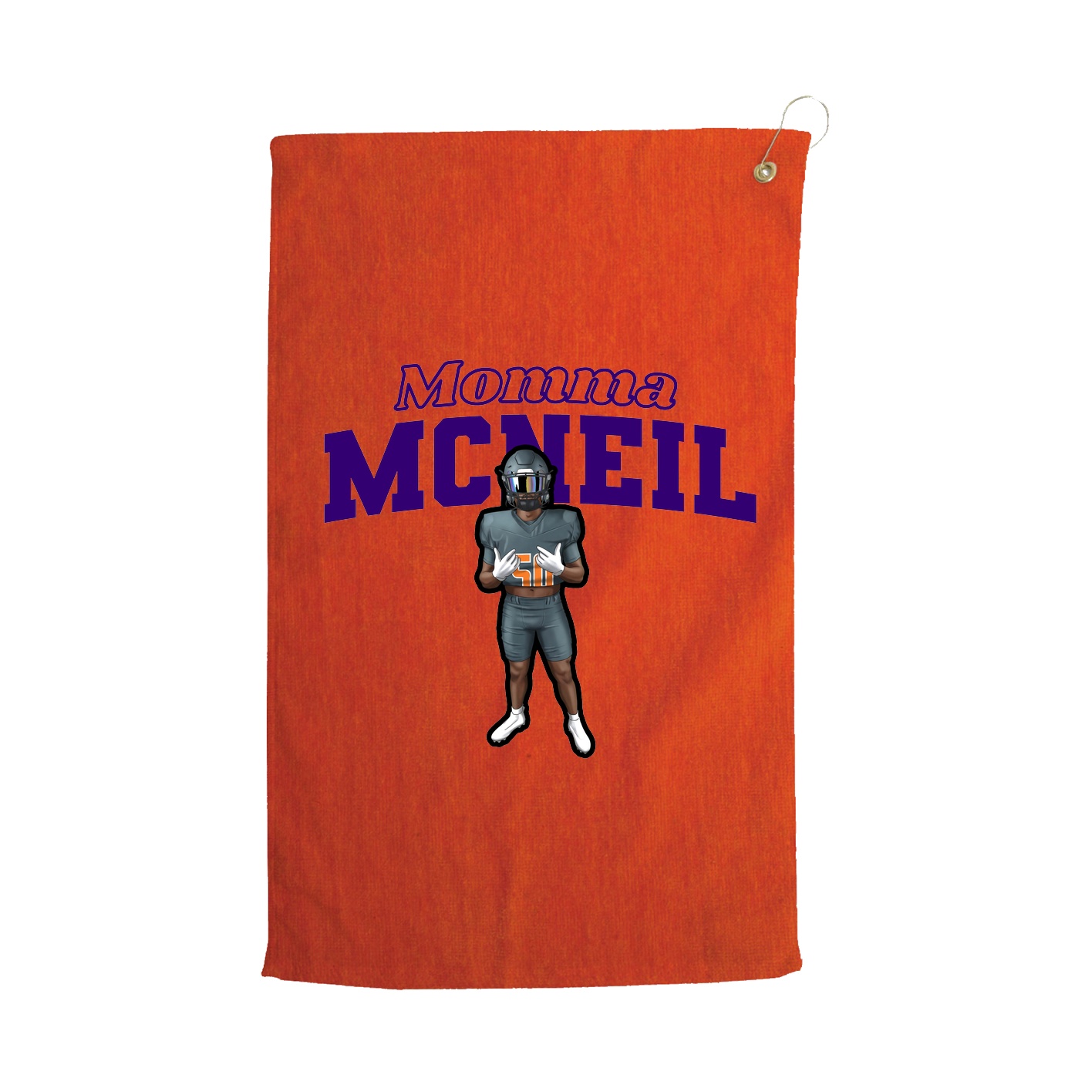 Golf Towel — Mothers Day Block in Orange