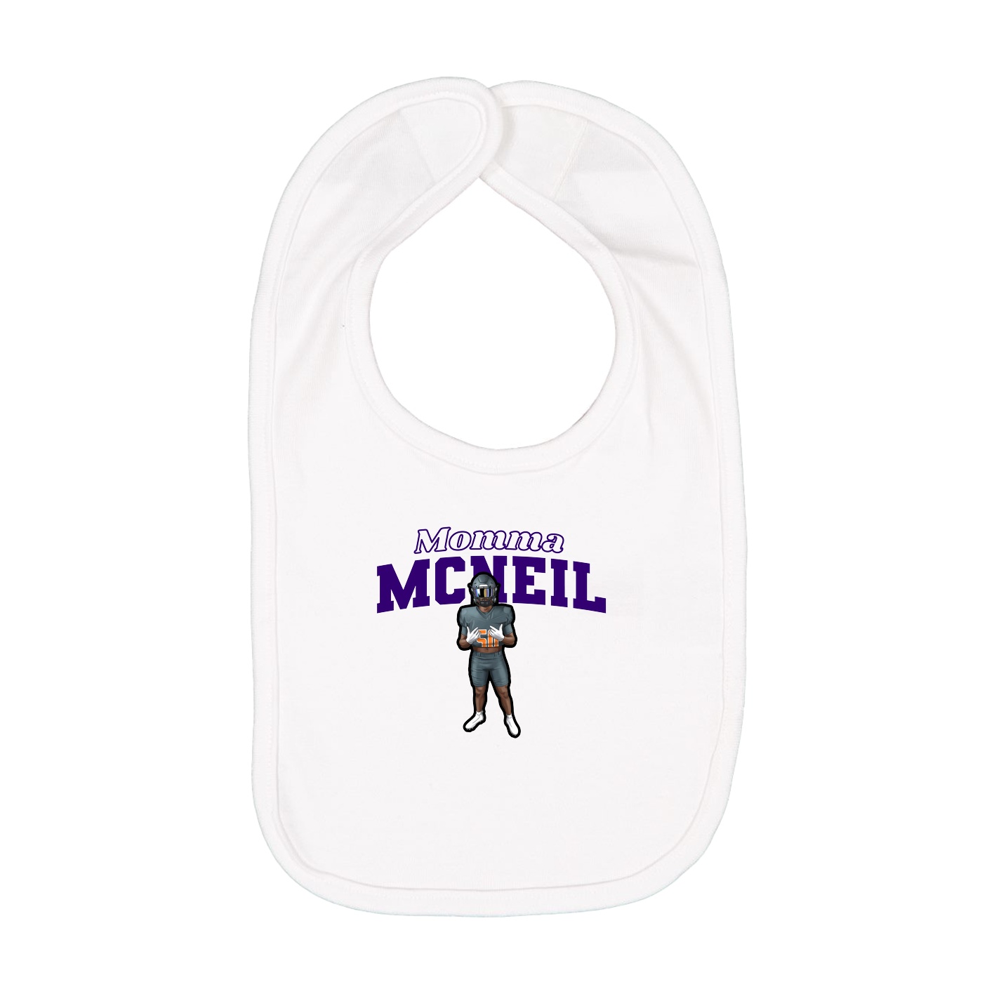 Infant Bib — Mothers Day Block in White