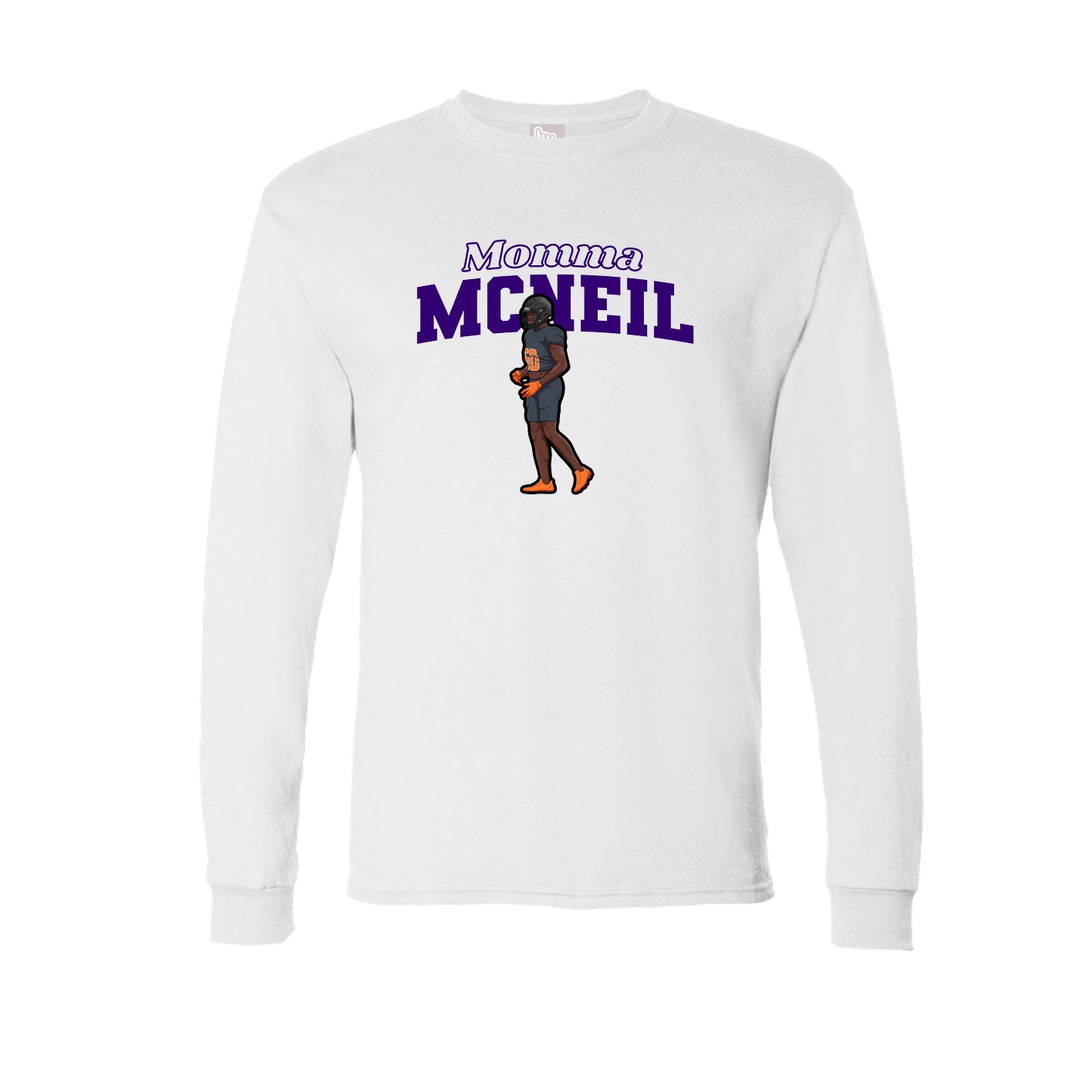 Long Sleeve Tee — Mothers Day Block in White