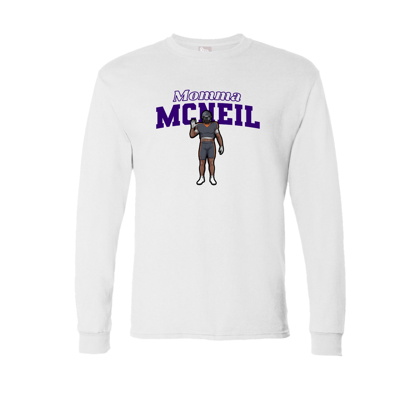Long Sleeve Tee — Mothers Day Block in White