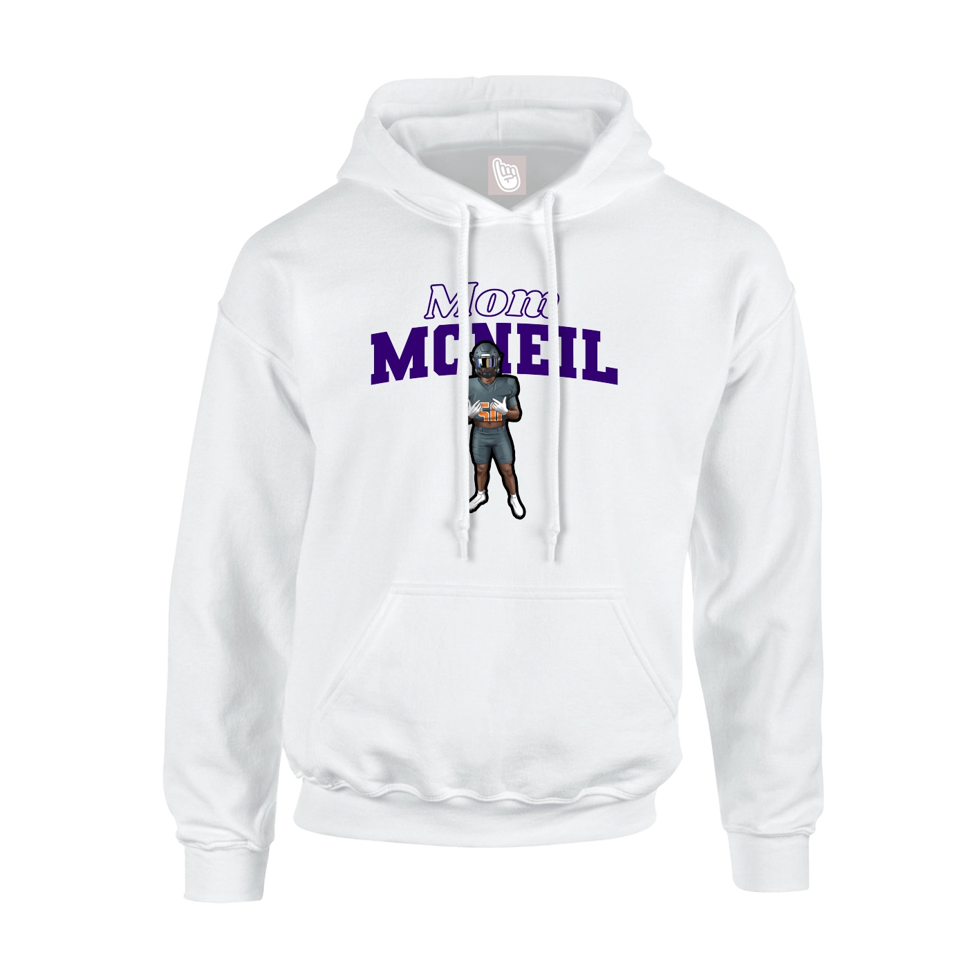 Youth Hoodie — Mothers Day Block in White
