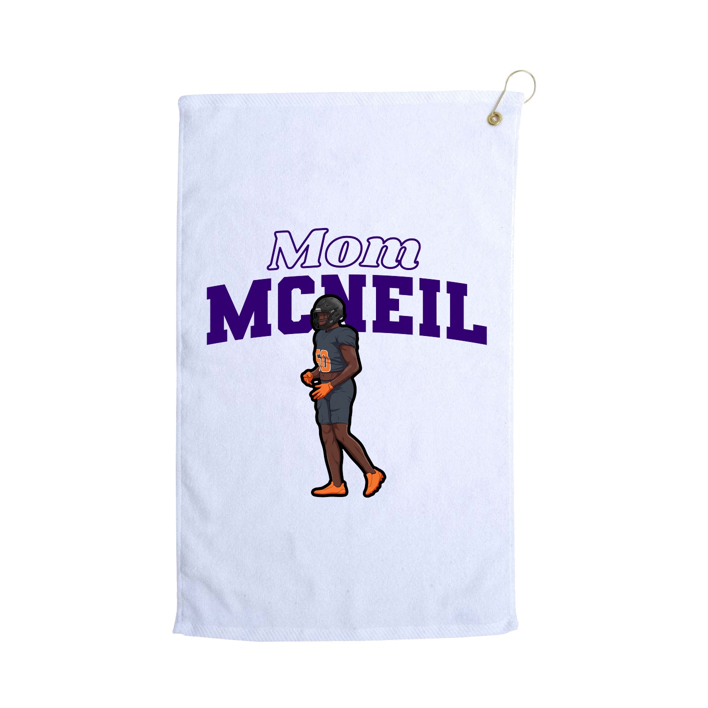 Golf Towel — Mothers Day Block in White