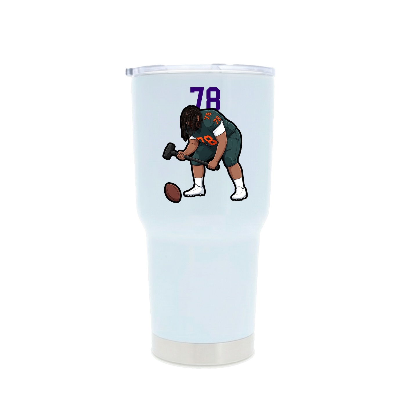 30oz Stainless Steel Tumbler — Number Top in White