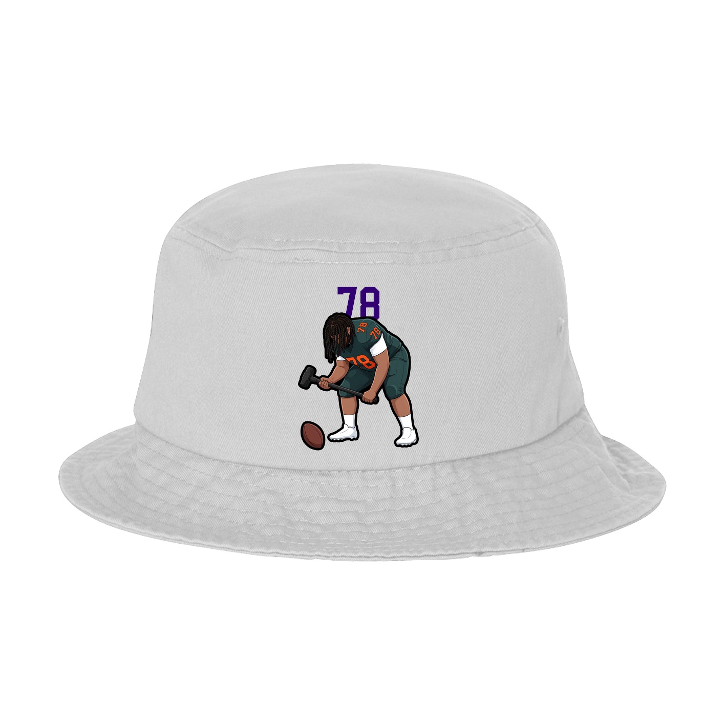 Bucket Cap — Number Top in White